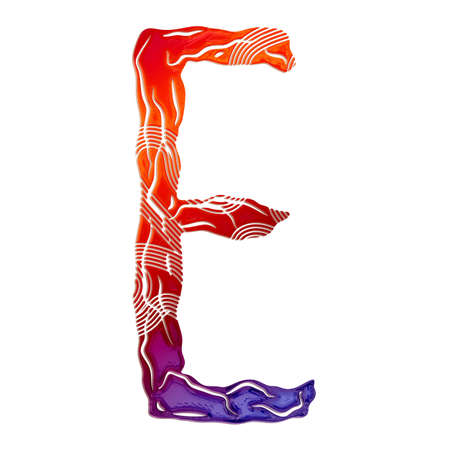 Gradient decorative letter isolated on white background.Uppercase art font.の写真素材