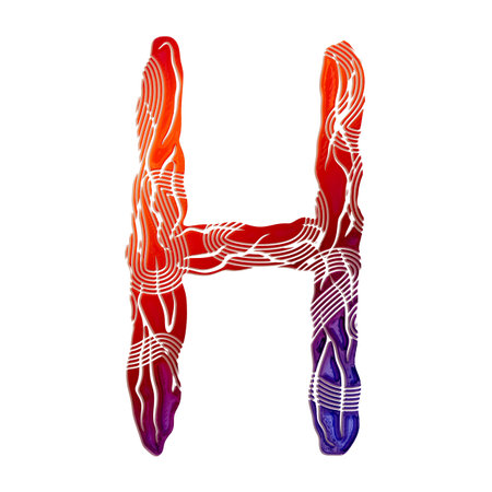 Gradient decorative letter isolated on white background.Uppercase art font.の写真素材