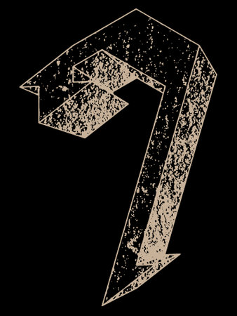 Decorative number on black background.Modern gothic style font.のイラスト素材