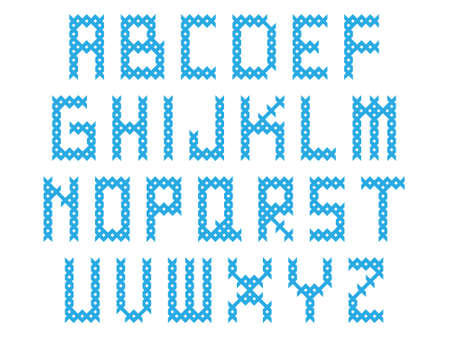 Criss crossed decorative alphabet isolated on white background.のイラスト素材