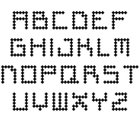 Simple decorative alphabet isolated on white background.Vector font.のイラスト素材