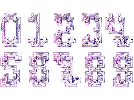 Bizzare geometric numbers.のイラスト素材