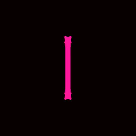 3D rendering decorative magenta letter on black background.の写真素材
