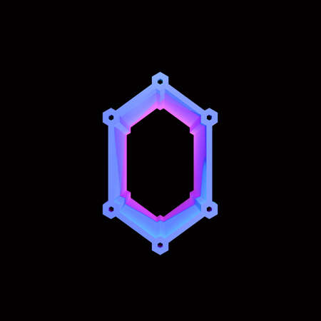 3D rendering decorative letter on black background.の写真素材