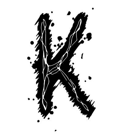 Sloppy grunge letter isolated on white background.のイラスト素材