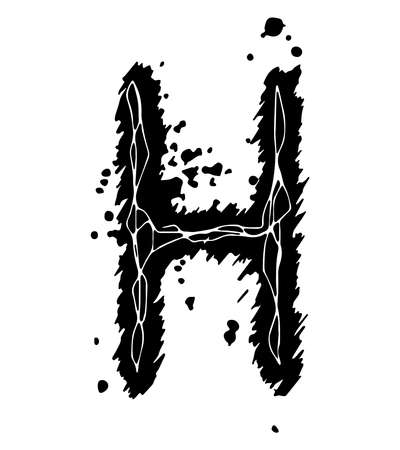 Sloppy grunge letter isolated on white background.のイラスト素材