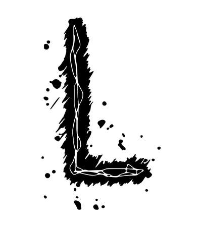 Sloppy grunge letter isolated on white background.のイラスト素材