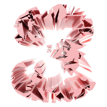 Damaged and deformed number.3D rendered illustration.の写真素材