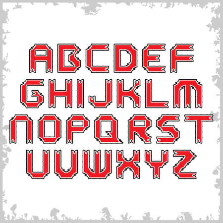Modern decorative alphabet.Art font.のイラスト素材