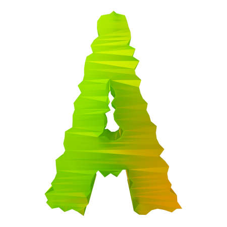 3D rendered faceted letter.Three-cornered art font.の写真素材