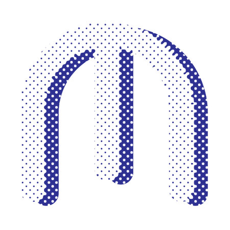 Decorative letter with dotted effect isolated on white background.のイラスト素材