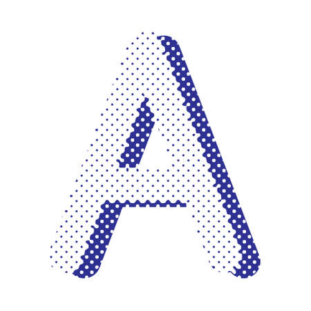 Decorative letter with dotted effect isolated on white background.のイラスト素材
