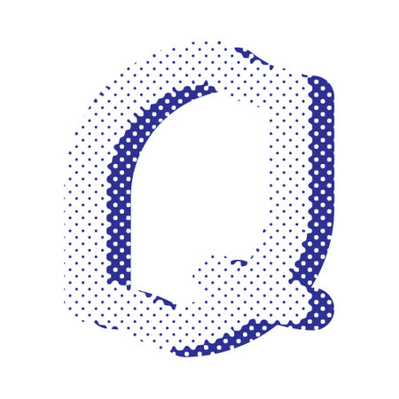 Decorative letter with dotted effect isolated on white background.のイラスト素材