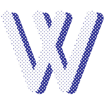 Decorative letter with dotted effect isolated on white background.のイラスト素材