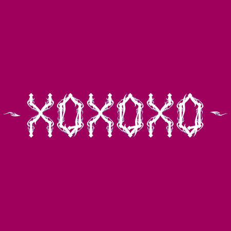 XOXOXO.Modern slang lettering.Hugs and kisses.Vector art template.のイラスト素材