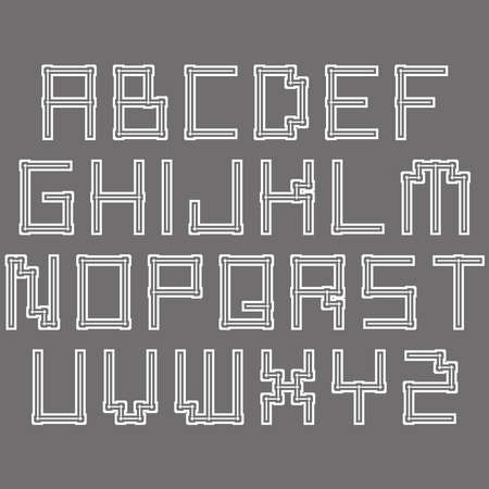 Decorative font.Vector art alphabet on gray background.のイラスト素材
