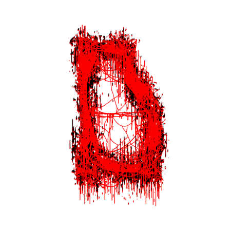Metal music style font.Bloody letter on white background.のイラスト素材