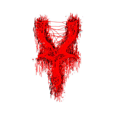 Metal music style font.Bloody letter on white background.のイラスト素材