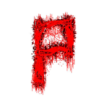 Metal music style font.Bloody letter on white background.のイラスト素材