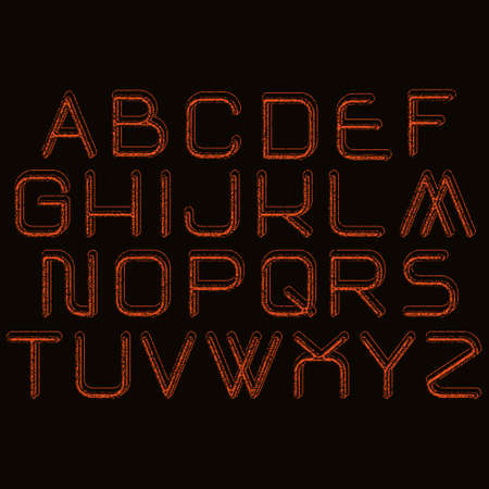 Modern decorative alphabet.Art font.Vector illustration.のイラスト素材