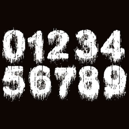 Metal music style numbers.White typeset on black background.のイラスト素材