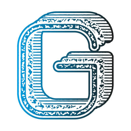 Decorative letter with gradient fill.Art font.のイラスト素材