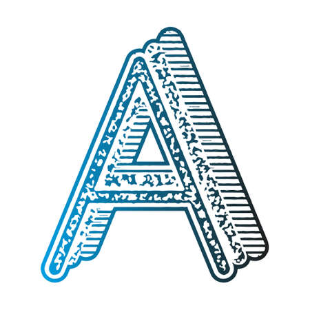 Decorative letter with gradient fill.Art font.のイラスト素材