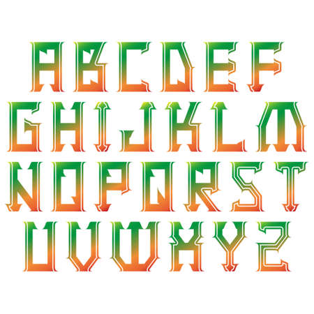 Simple alphabet on white background.Art font.Vector illustration.のイラスト素材