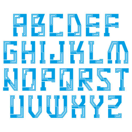 Simple alphabet on white background.Art font.Vector illustration.のイラスト素材