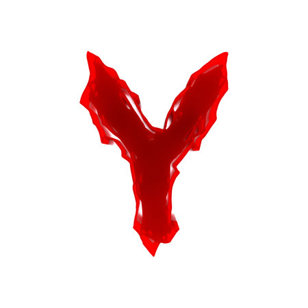 3D rendered illustration.Decorative letter on white surface.Custom art font.の写真素材