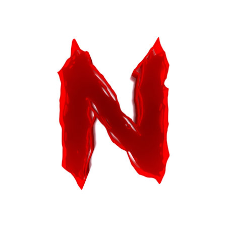 3D rendered illustration.Decorative letter on white surface.Custom art font.の写真素材