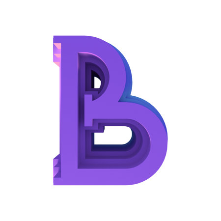 3D rendered illustration.Terraced decorative letter.Custom art font.の写真素材