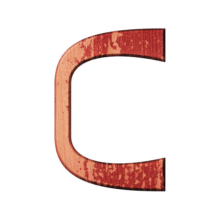 3D rendered illustration.Decorative wooden letter.Custom font.の写真素材