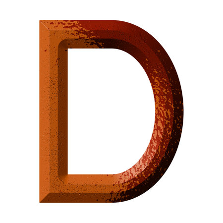 3D rendered illustration.Beveled stone letter.Custom art font.の写真素材