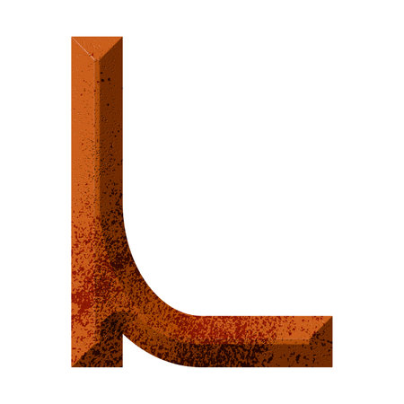 3D rendered illustration.Beveled stone letter.Custom art font.の写真素材