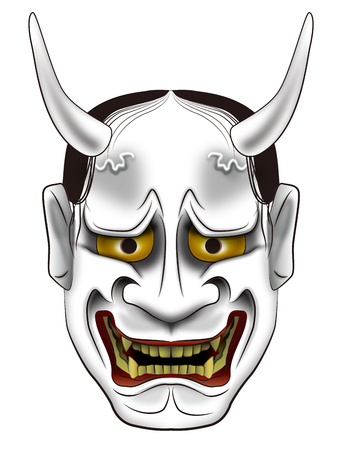 Noh mask of the demon of Japan  Wisdom の写真素材