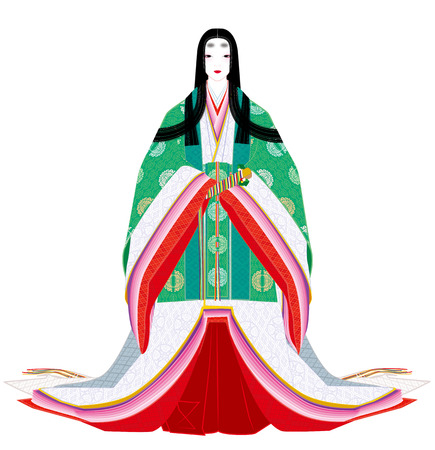 Japanese history  Full dress of women  Kimono の写真素材