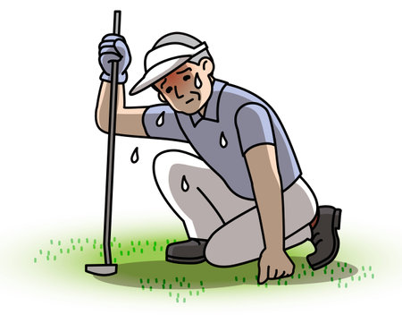 Heat stroke, golfの写真素材