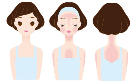 Sites that it is easy to be acne, womanの写真素材