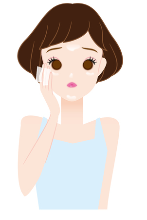 sebum cutaneum, woman の写真素材
