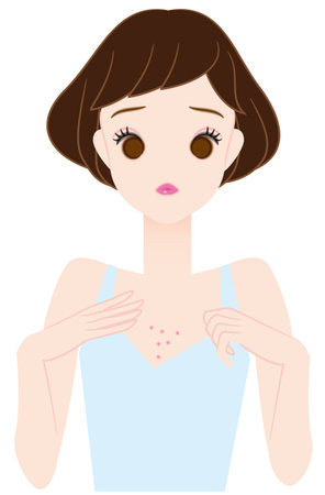 Acne, breast, womanの写真素材