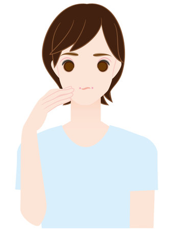 Around acne, mouth, manの写真素材