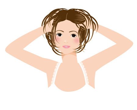 The girl who massages a headの写真素材
