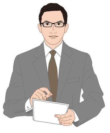Businessman, tabletの写真素材
