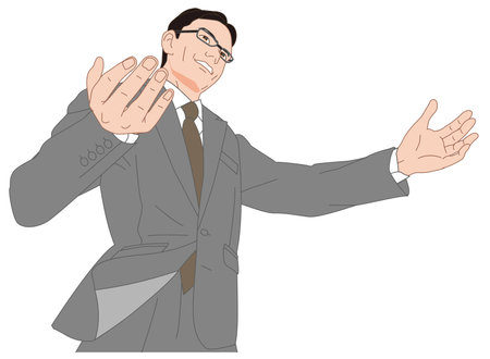 The businessman who gives a speechの写真素材