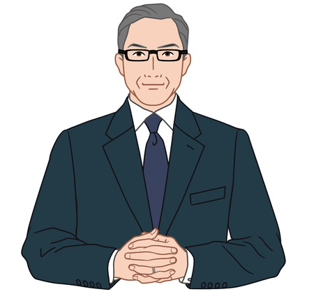 president  managerial class businessman cross handの写真素材