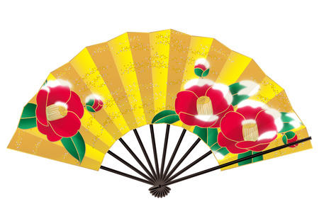 Fan  Crafts of Japan  Camelliaの写真素材