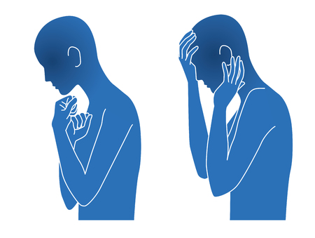 Symptoms, body, illness, anxiety  Frustrating  Depression の写真素材