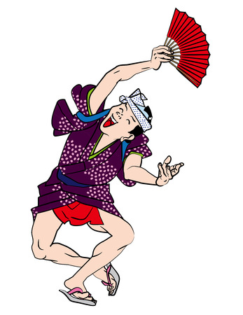Japanese old  Townspeople  Dancingの写真素材