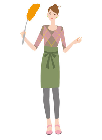 Women to clean  Duster の写真素材